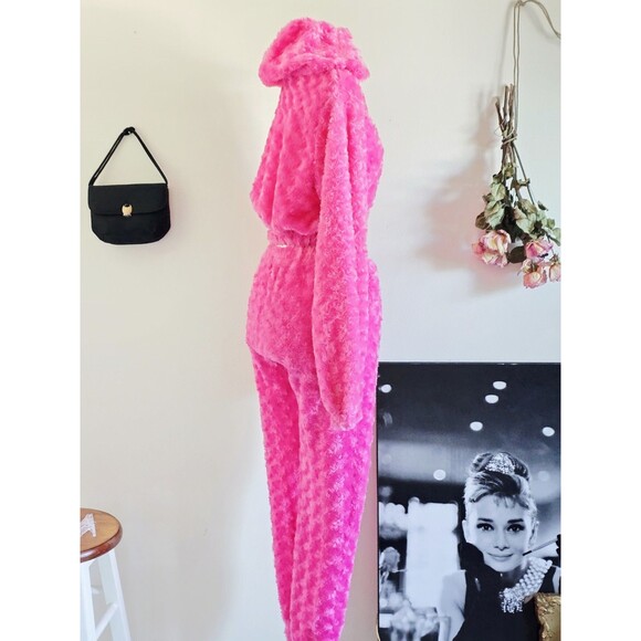 Hot Pink Hooded Crop Sweatershirt And Jogger Set Lounge S - Picture 5 of 6
